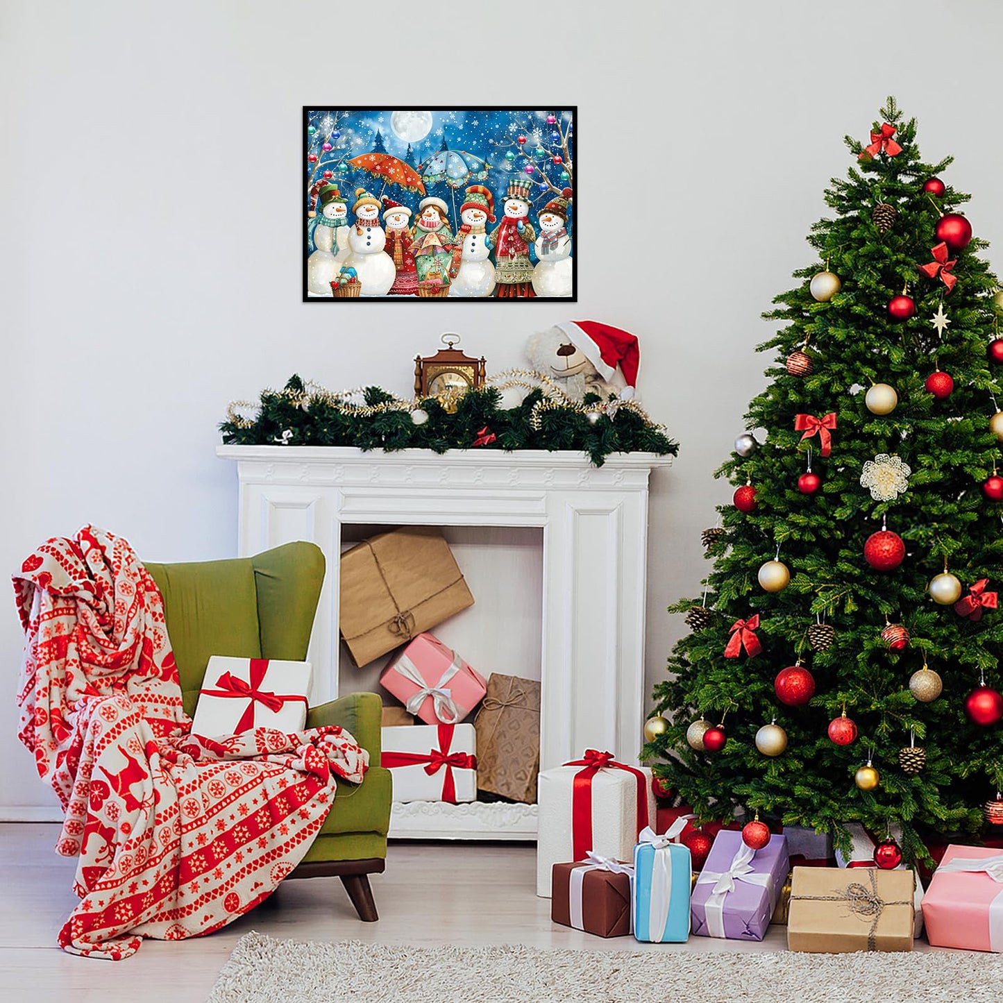 MBOQIU 1000 Piece Puzzle for Adults - Snowman Christmas Puzzle, Premium Thick Cardboard, Snowy Night Christmas Vacation Jigsaw Puzzles, Challenging Puzzles for Teens Seniors - 27.6 x 19.7 inches