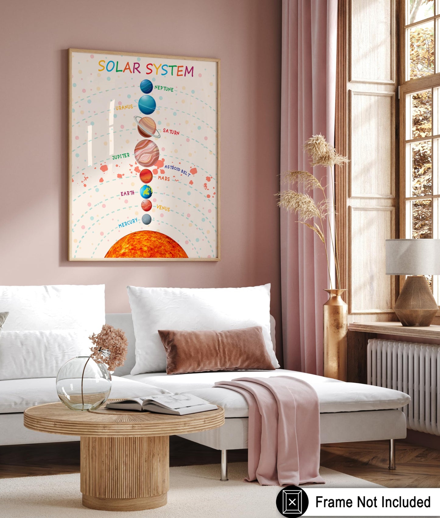 Poster Master Solar System Print - Planets Poster - Learning Materials Art - Educational Wall Design - Gift for Students & Teacher - Decor for Classroom, Library or Nursery - 8x10 UNFRAMED Wall Art