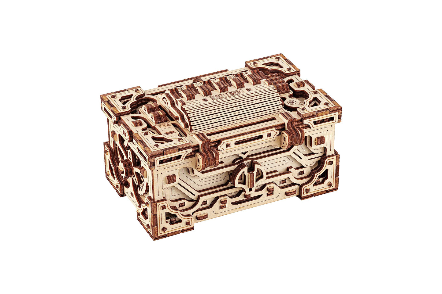 Wood Trick Enigma Chest Lock Puzzle Box Wooden 3D Puzzles for Adults to Build - Engineering DIY Project Mechanical Model Kits for Adults Wooden Models