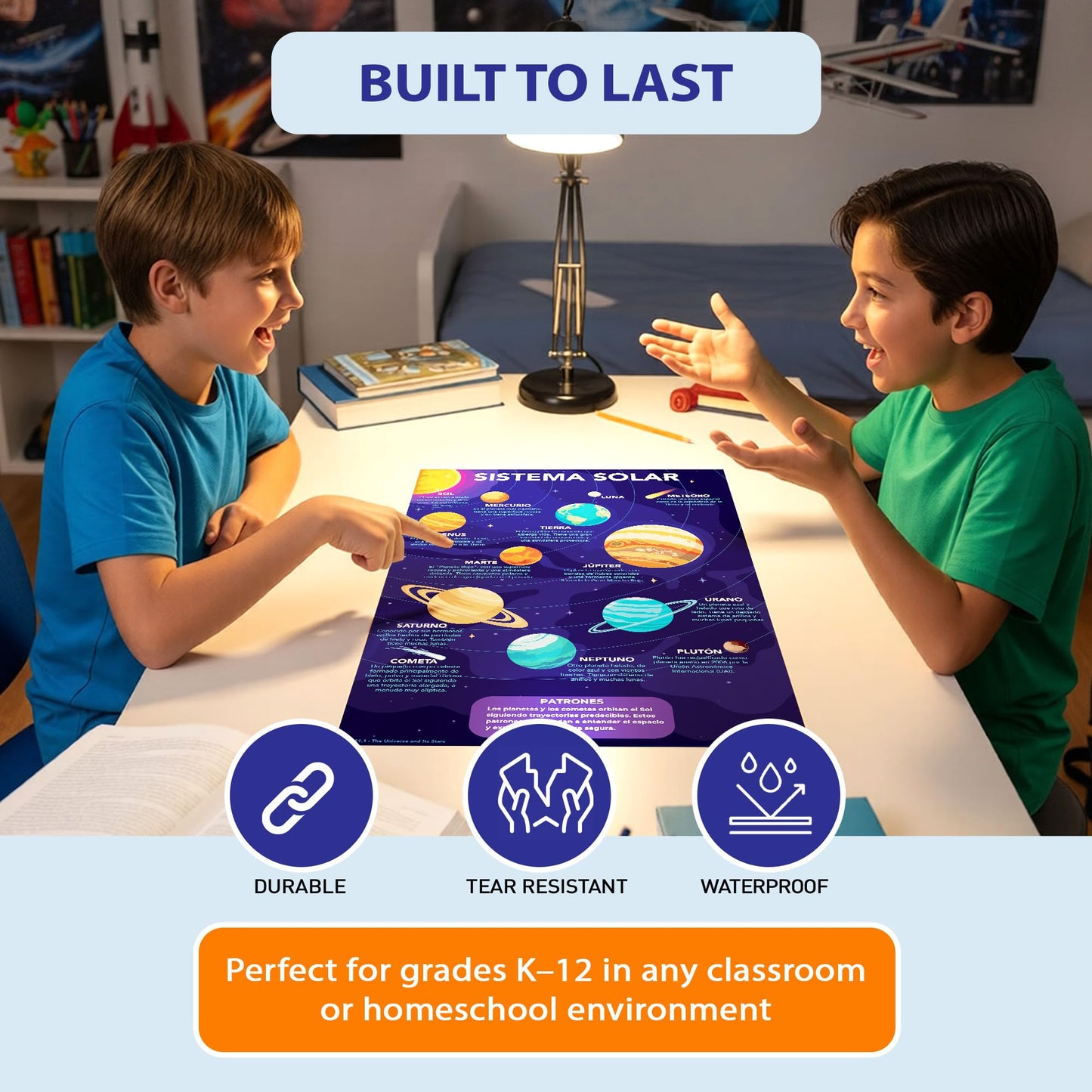 DeeDee's Workshop 16 Earth and Space Science Posters for Elementary and Middle School Classrooms, 11 x 17 Inches, National Science Standards Aligned, Vibrant Visuals (Spanish)