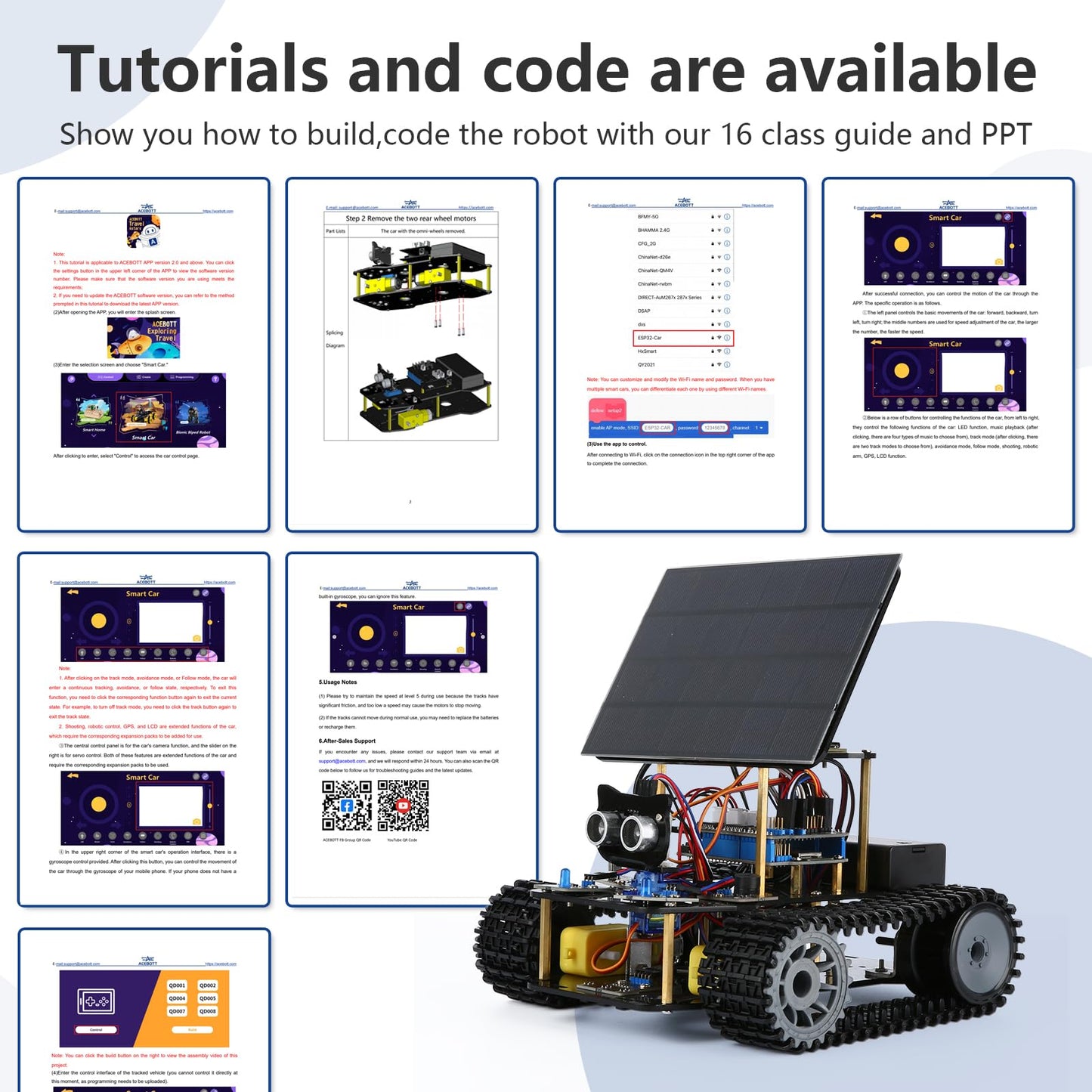 Robot Kit, Robotics for Kids Ages 8-12 12-16, 4-in-1 ESP32 Smart Tank Solar Robot Car for Arduino/Scratch/Python, STEM Science Kit 4WD Remote Control Car Coding Gift Building Toy for Boys Girls Teens