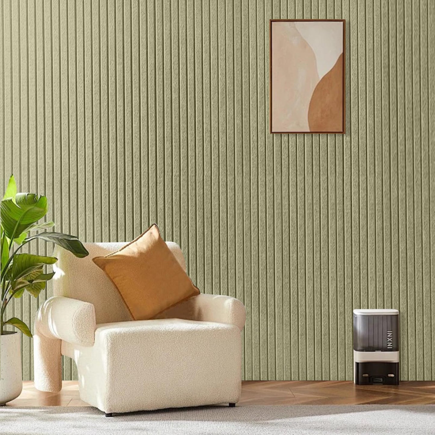 Large Cork Board for Office, 8 Pack Felt Wall Tiles with Slat Wall Paneling and Safe Removable Adhesive Tabs, Felt Bulletin Board Pin Board Cork Boards for Walls - Sage Green
