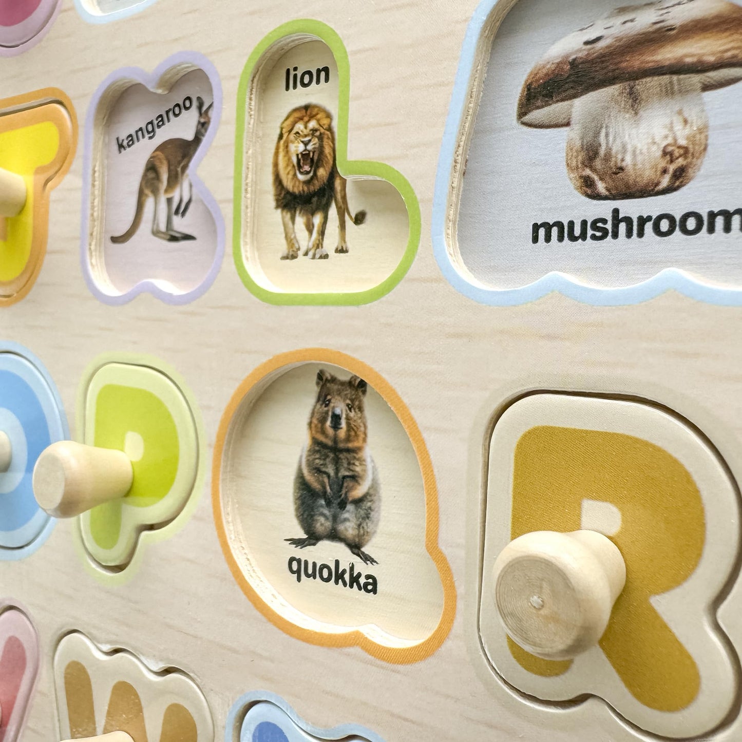 QUOKKA 8 Wooden Puzzles for Toddlers 1-3 - Toddler Montessori Puzzles Ages 2-4 in a Rack - Learning Alphabet, Numbers and Animals Toy for Kids 3-5 - Wood Games Gift for Boys and Girls