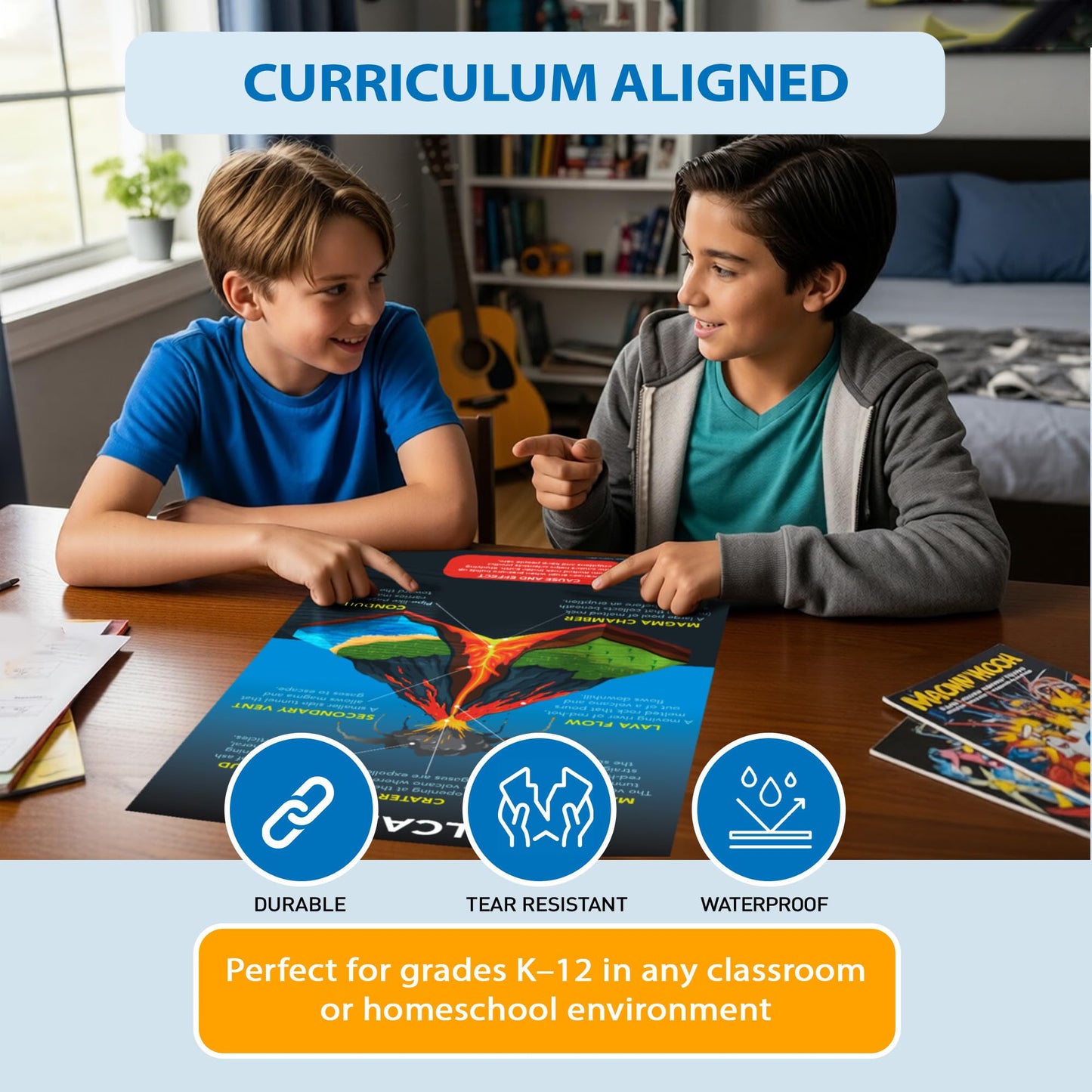 DeeDee's Workshop 16 Earth and Space Science Posters for Elementary and Middle School Classrooms, 11 x 17 Inches, National Science Standards Aligned, Vibrant Visuals (English)