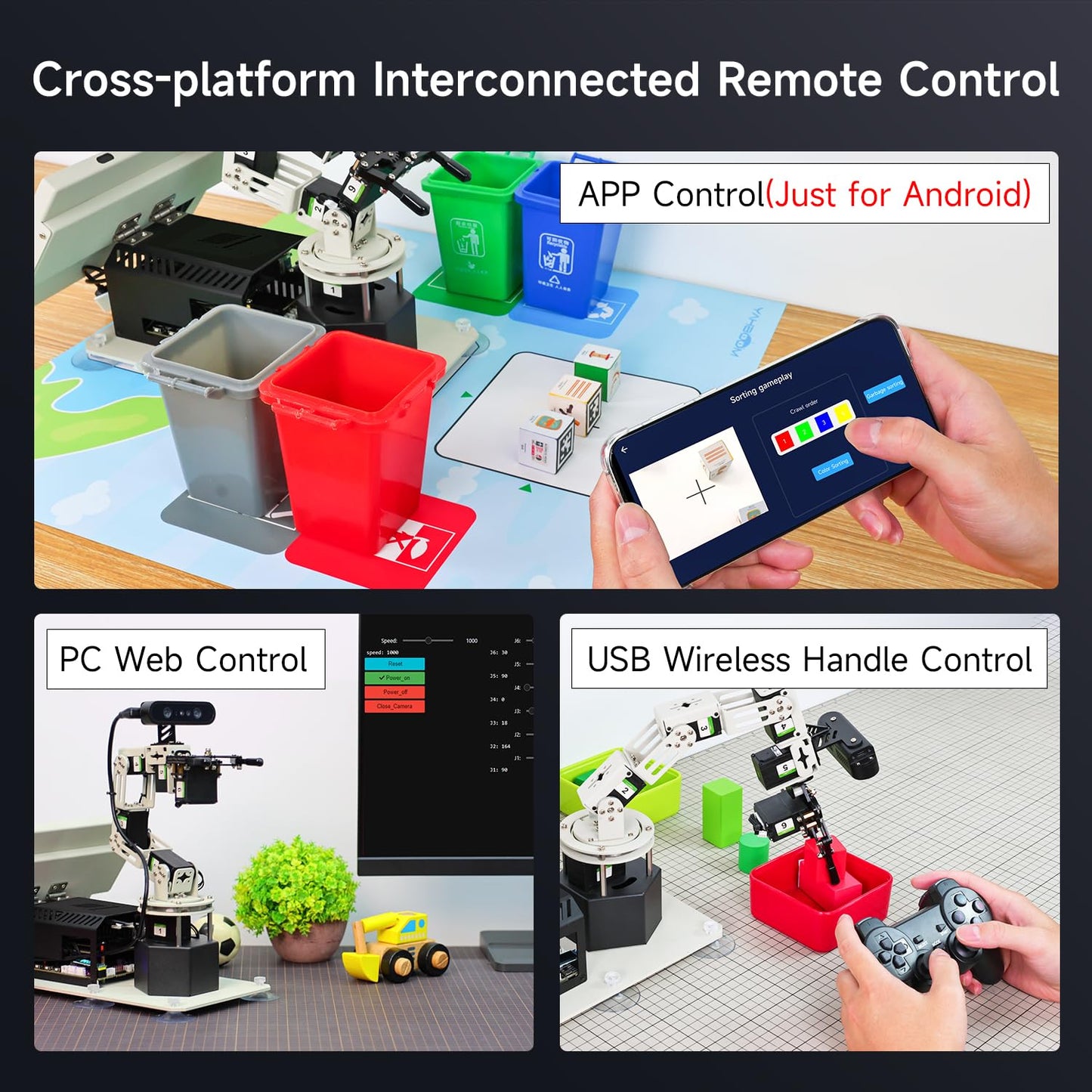 Yahboom 6DOF Programming Robotic Arm Kit 3D Adaptive Gripping, Embodied Intelligence Large AI Model for Mechanical Engineers Python (Standard-Nano 4GB)