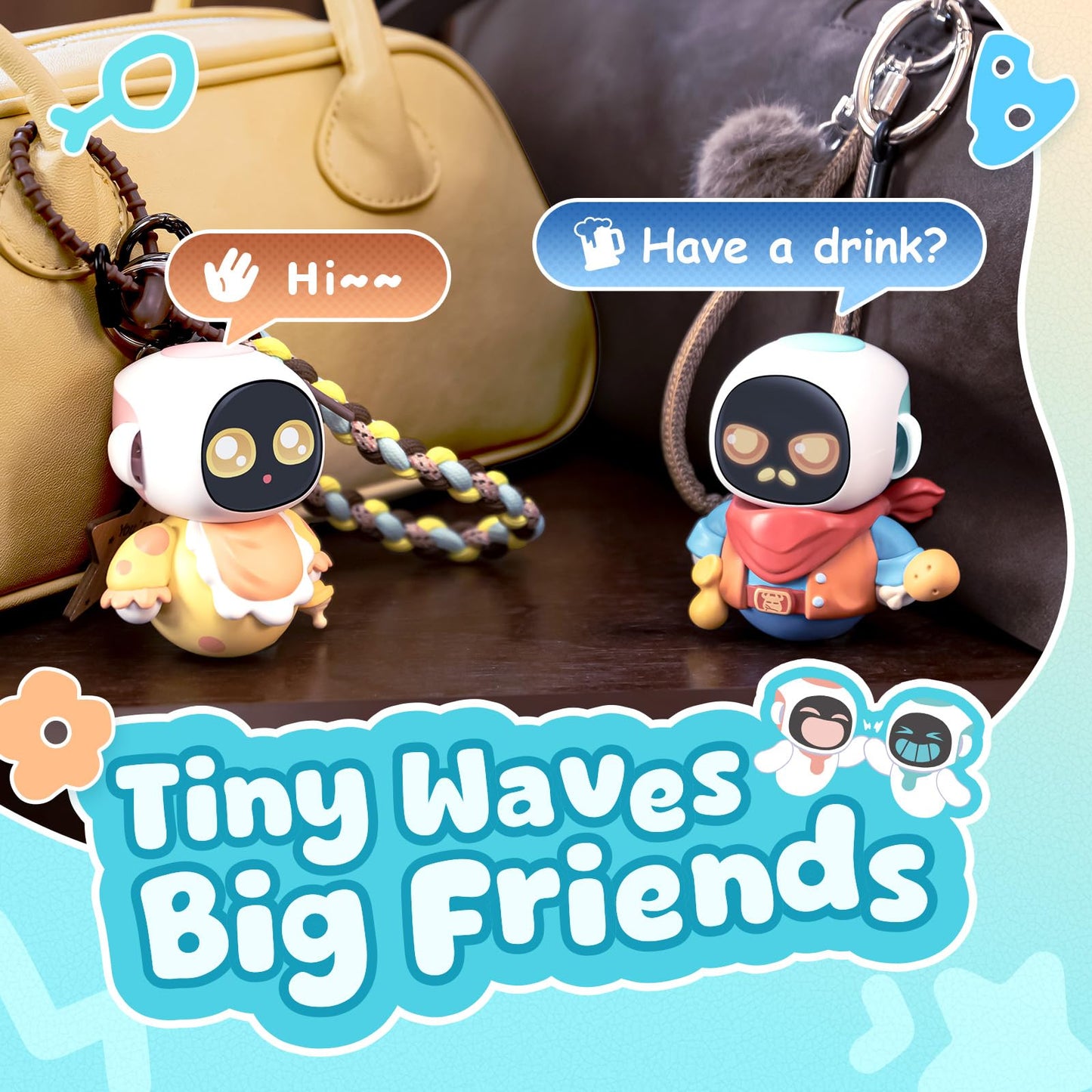 ENERGIZE LAB Eiliko Aquamarine - Your Tiny AI Charm Robot That Matches Every Daily Outfit, Fun Electronic Pendant Toys, for Couples and Best Friends.