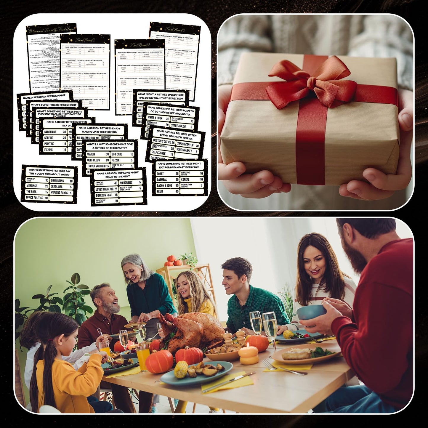 Humyoun 20 Pcs Retirement Friendly Feud Game Set Retirement Party Game Trivia Quiz with 18 Card 2 Buzzer for Adults Family Games Activities Party Supplies, Battery Not Included