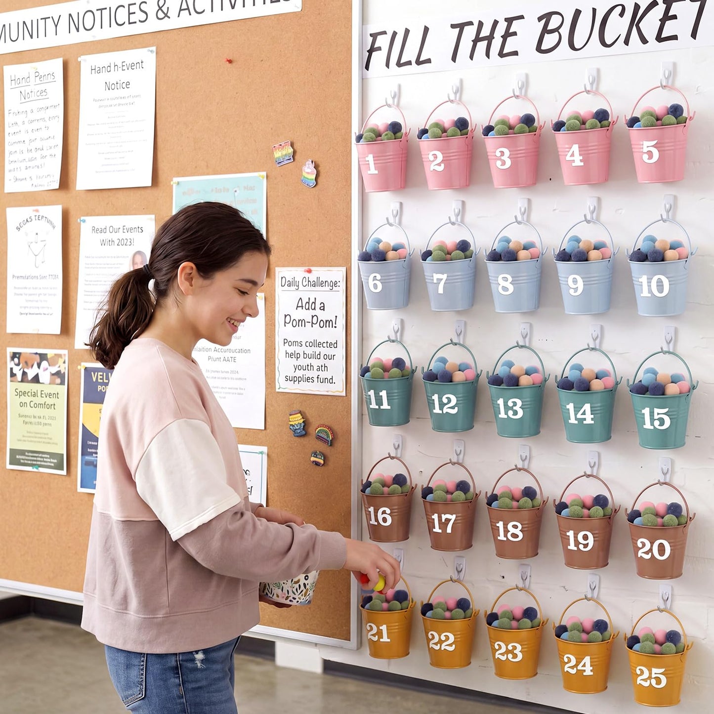 JellyArch Classroom Management Tools have You Filled a Bucket Today bucket Filler Activities Positive Behavior Reward Jars Teacher Essentials Preschool Elementary Classroom Must Haves(Boho)