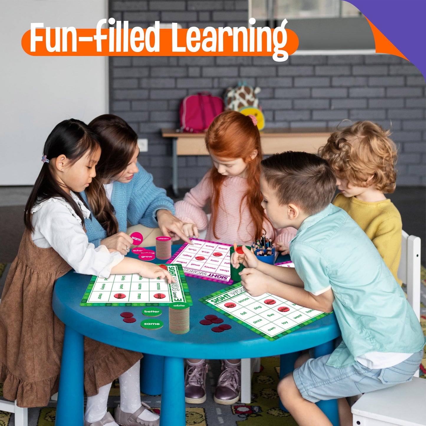 SpriteGru Sight Word Bingo Game, 160 Sight Words Learn to Read Level 3 & Level 4 Bingo Board Game Dolch's & Fry's Words Lists for Kindergarten and Preschool Kids 4-8, Perfect for Classroom & At Home