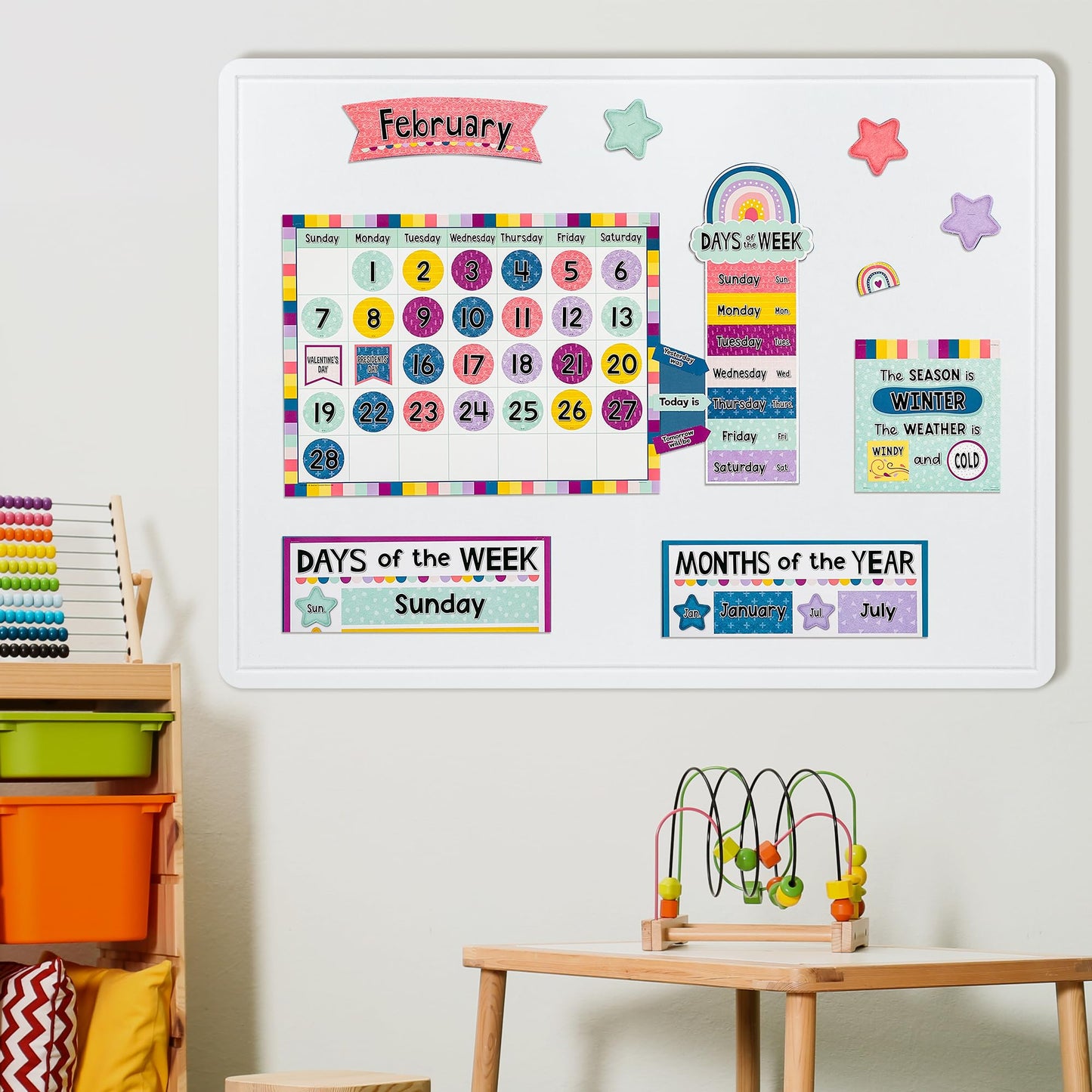 AKTOP Bulletin Board, 24" x 16" Foldable Felt Notice Pin Board for Wall, Decorative CorkBoard Photo Display Board with Self-Adhesive Tape, Vision Board Cork Board Alternative with 25 Pushpins - White