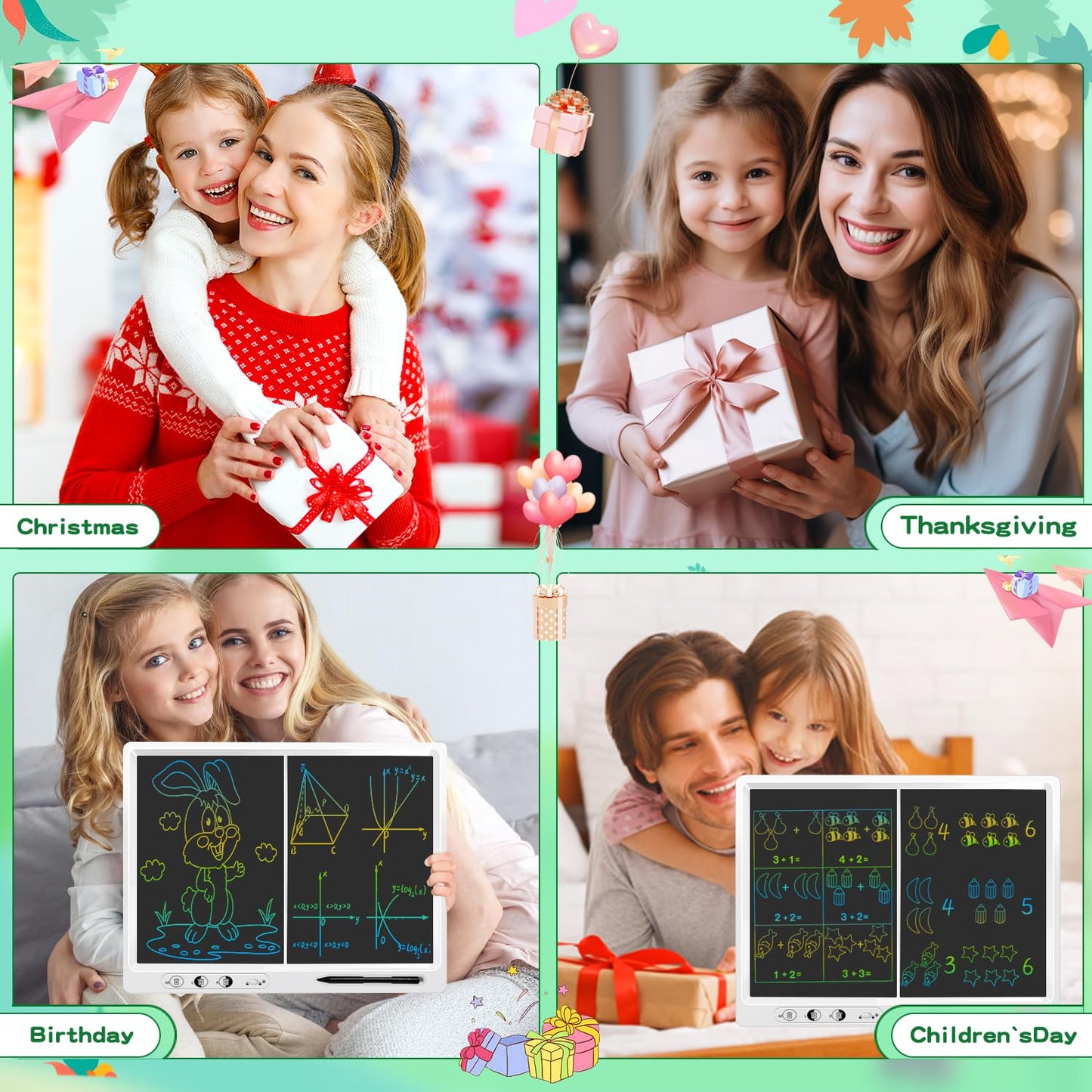 LCD Writing Tablet for Kids,22 Inches Colorful Screen Drawing Tabelt, Remote Split Screen Control Erasable Function,Educational and Learning Autism Toys 3-12 Year Christmas Gifts for Grandkids