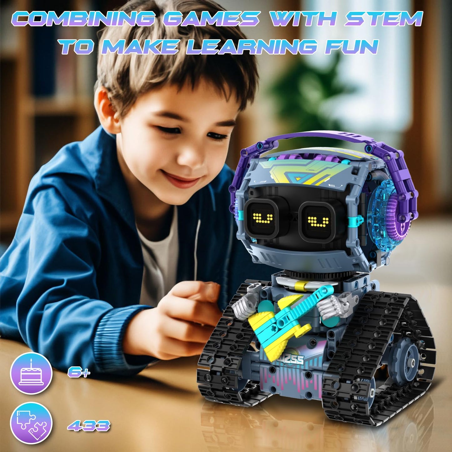 QHECTTY STEM Robot Building Kit for Kids 6-14,3in1 Remote & APP Controlled STEM Rock Robot/Truck/Road Roller Building Toys for Kid,433 Pcs Building Blocks Set Birthday Xmas Gift Ideas for Boys Girls