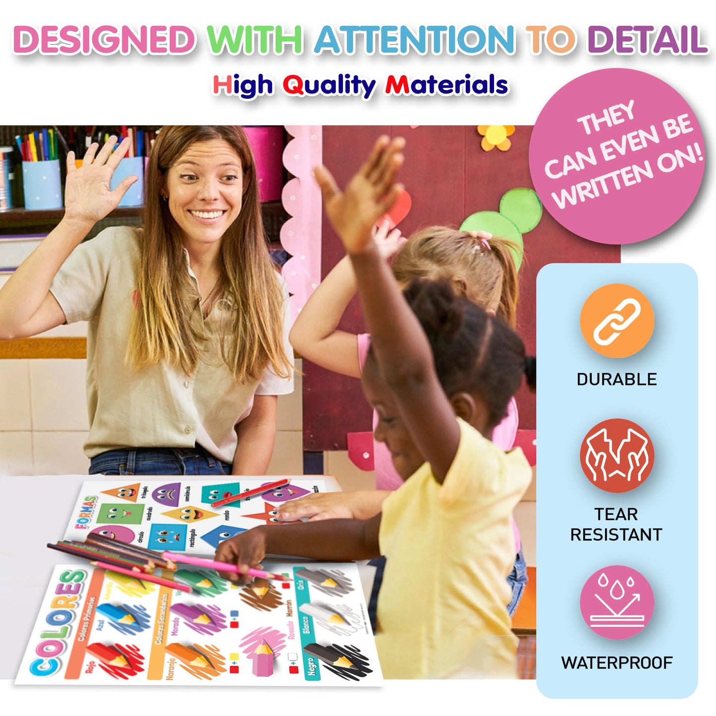 DeeDee's Workshop 16 Spanish Classroom Posters - Spanish Learning for Kids, Abecedario para Niños en Español, Days of the Week & Calendar