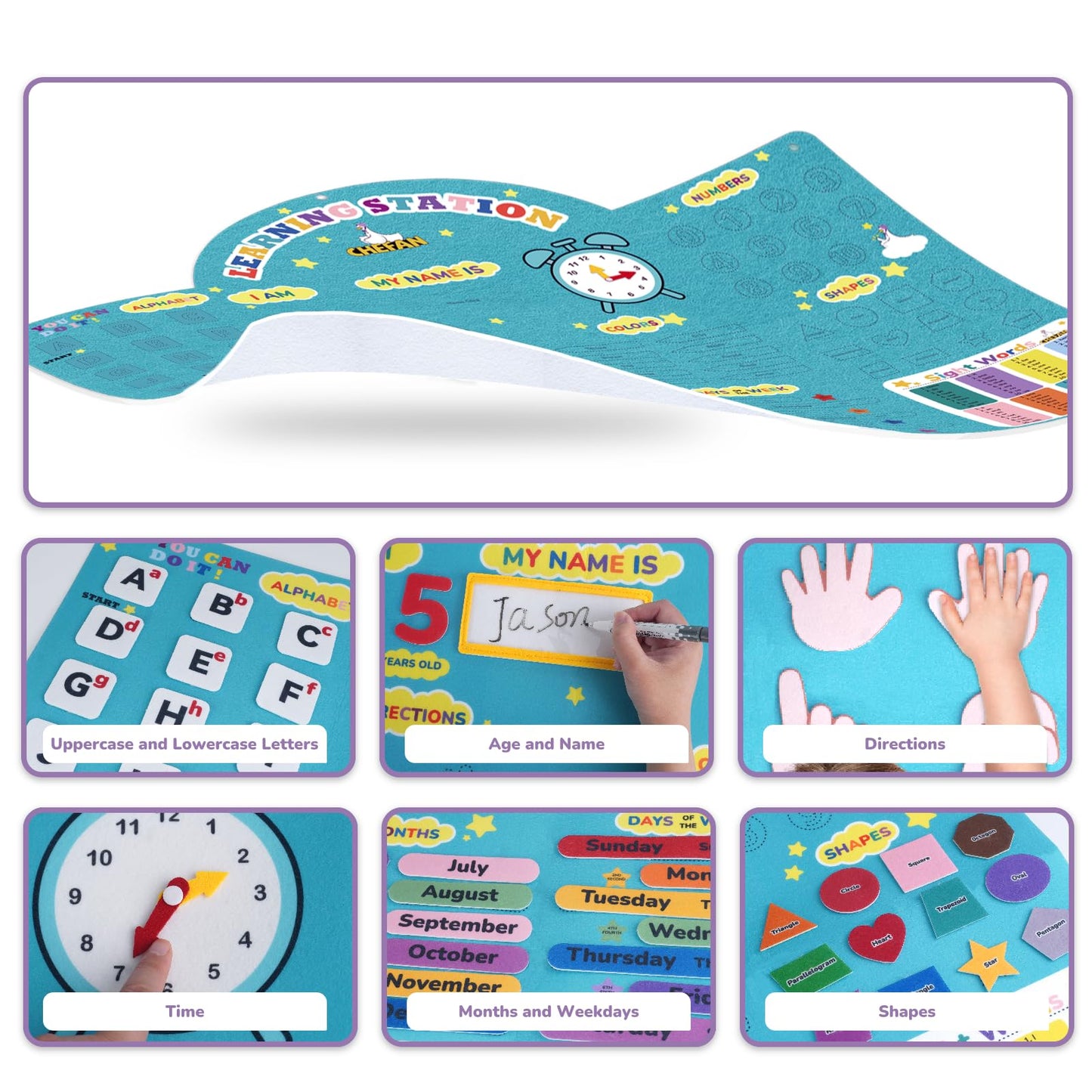 CHEFAN Alphabets Letters and Numbers Felt Board Pieces, 36 * 27 inches, Toddlers ABC Learning Toys, Uppercase Lowercase, Classroom Educational Learning Play Kit Wall Hanging Gift for 3 Years +