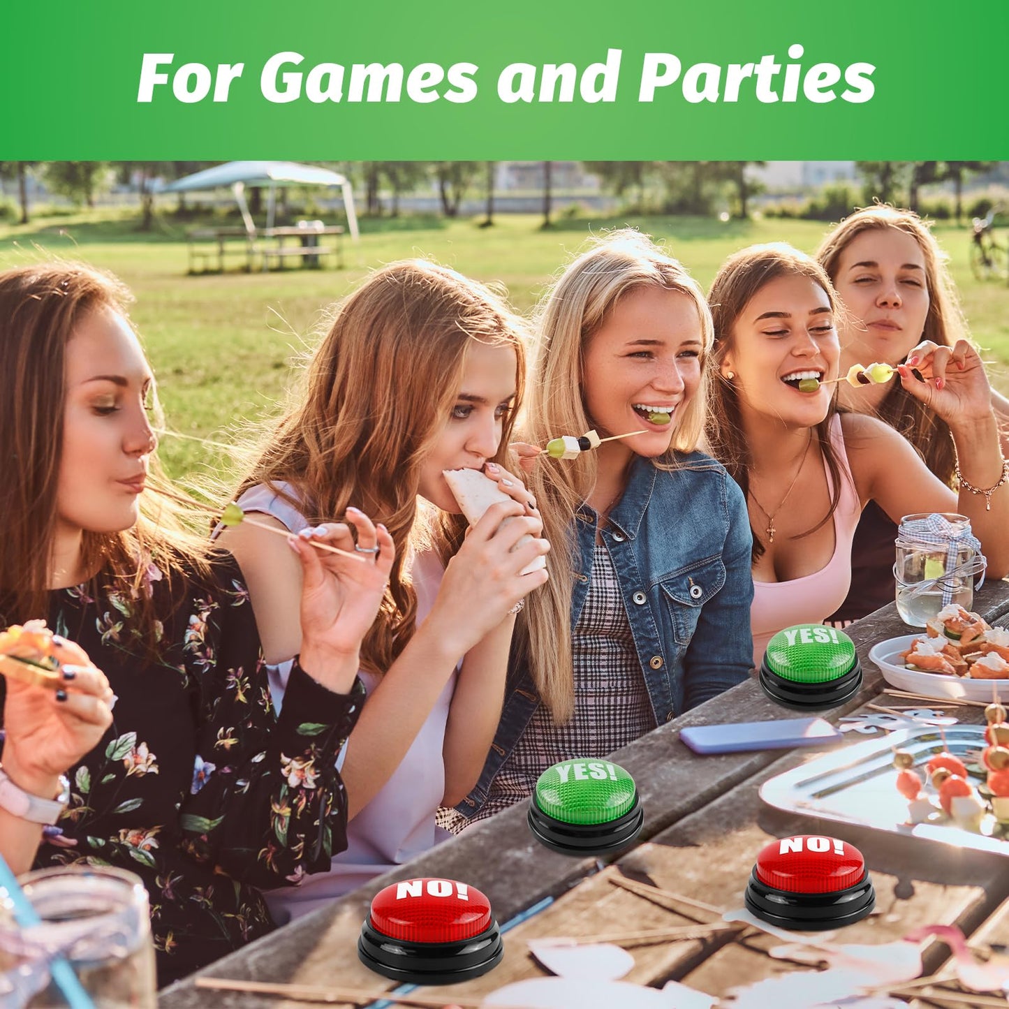 BEAN LIEVE Yes No Button - Answer Buzzers Set of 2 Buzzers for Game Show Yes Button and No Button with Sound Used for Classroom&Gag Gifts