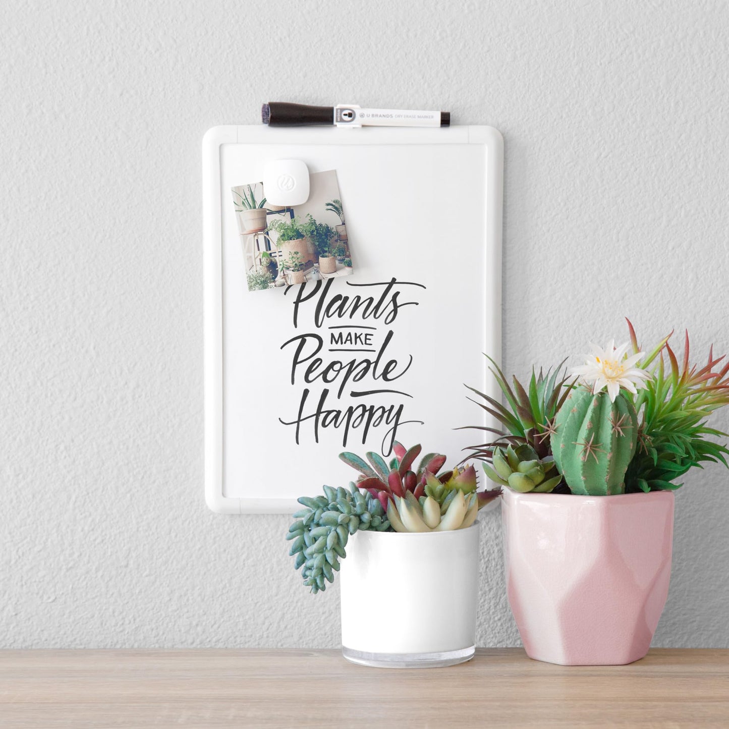 U Brands Contempo Magnetic Small Whiteboard, 8.5” x 11”, White Modern Frame, Mini White Board for Students, Fridge and Locker Dry Erase Board, Includes Marker & Magnet