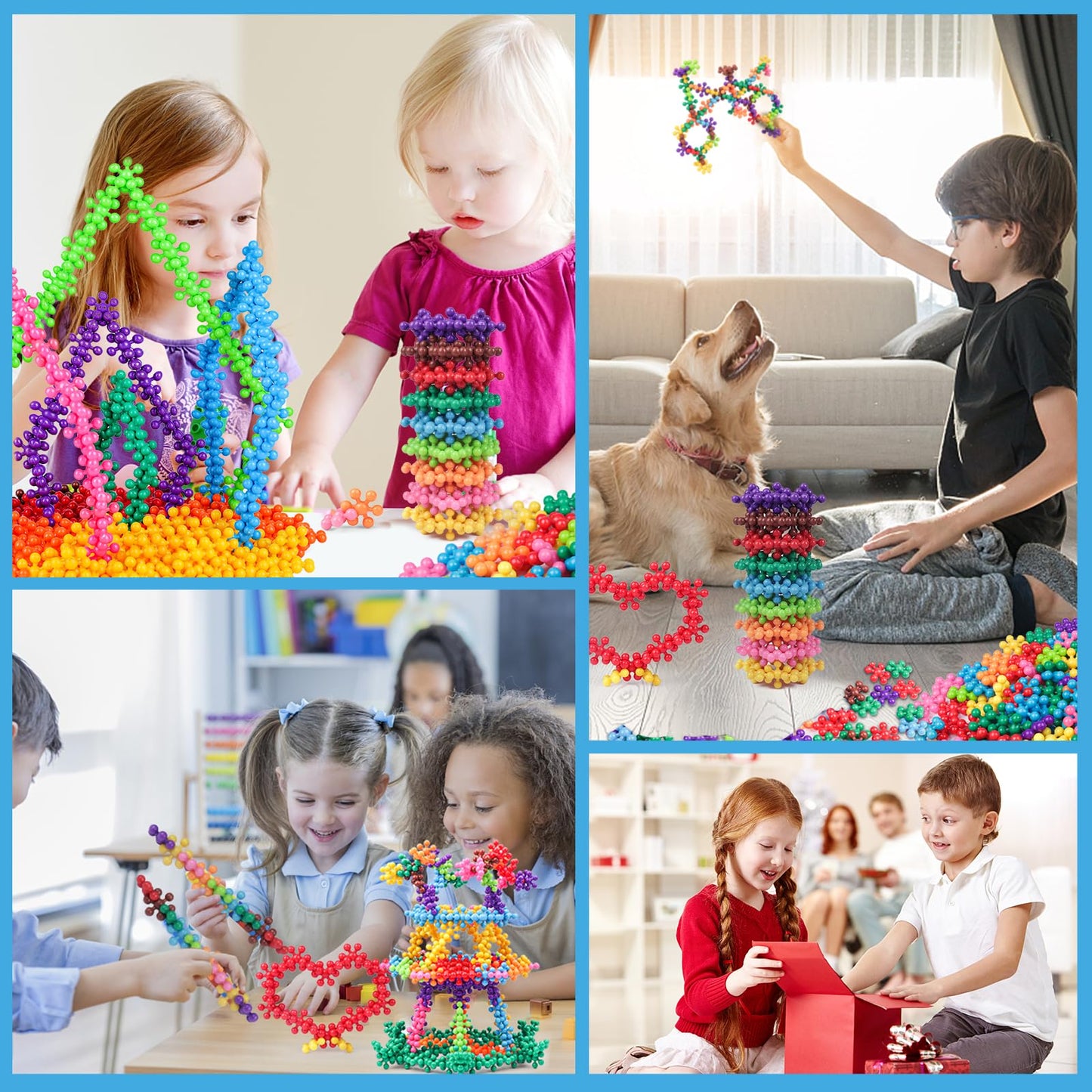 NEOACT 200PCS Building Blocks Kids Educational Building Toys Interlocking Plastic Connect Block Manipulatives for Preschool Kids Aged 3+, Creativity Kid Toy Classroom Kindergarten Toys