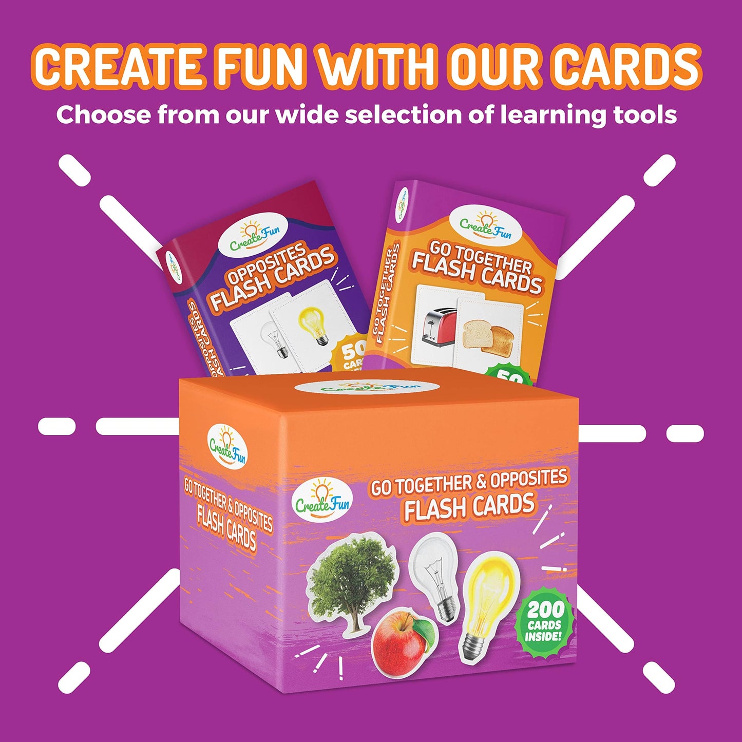200 Go Together and Opposites Flash Cards Set, Photo Cards with 7 Educational Language Matching Games for Speech Therapy, ESL, ELL, Autism, Dementia, Seniors, and School Learning Kids Ages 3,4,5,6