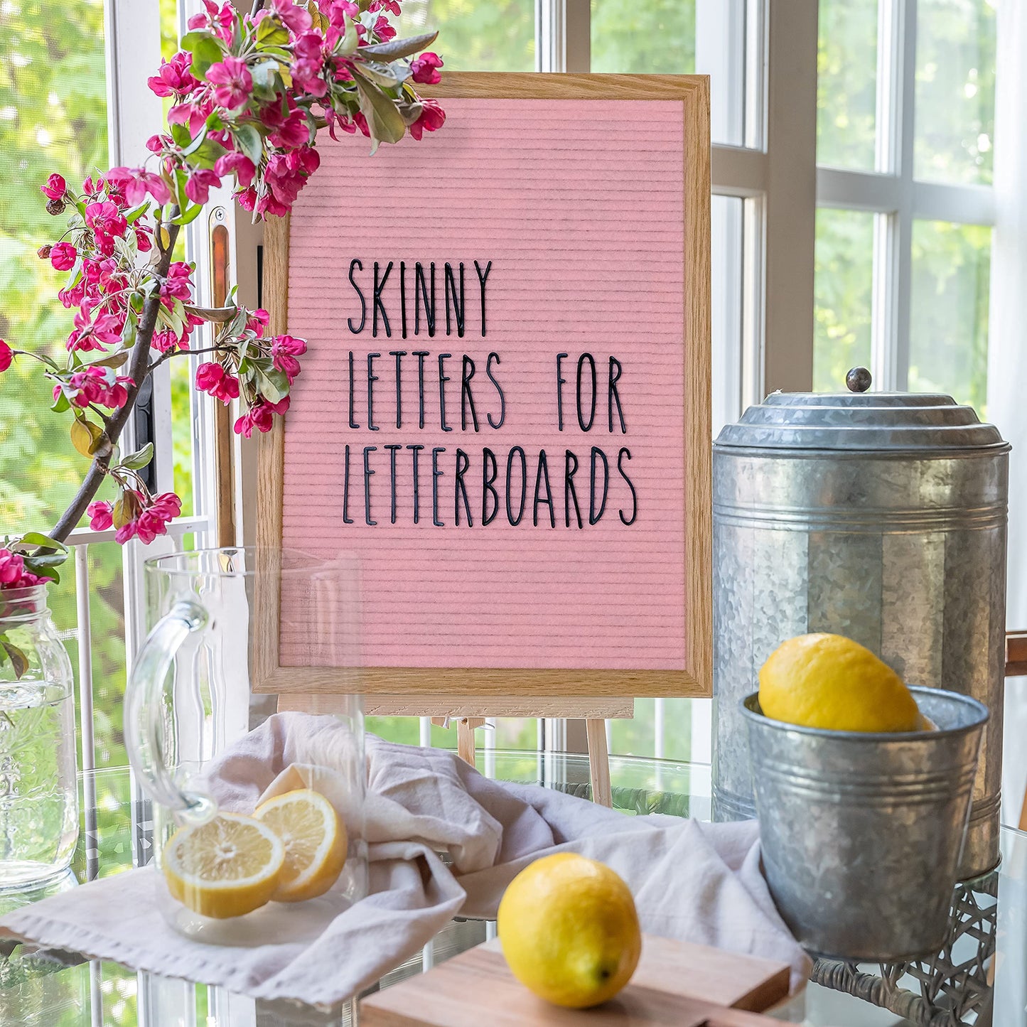 Skinny Letterboard Letters Only Set NO BOARD INCLUDED with Rae Inspired Font Perfect Farmhouse Decor Accessory for Changeable Felt Letter Boards, 2 Inch Black Letters Numbers Symbols Only