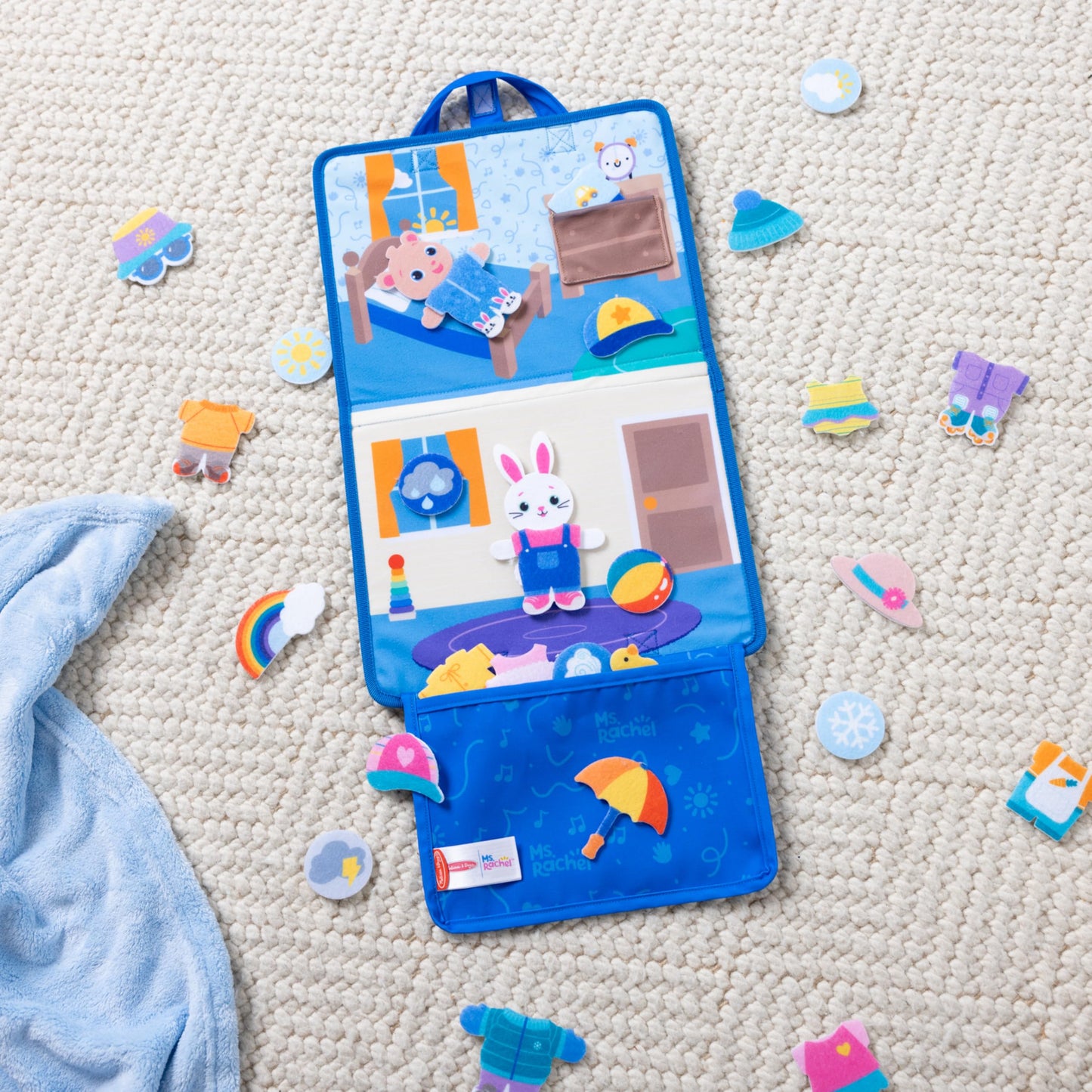 Melissa & Doug® Ms. Rachel™ What to Wear Felt Activity Board Take-Along Preschool Learning Toy for Boys and Girls - FSC Certified