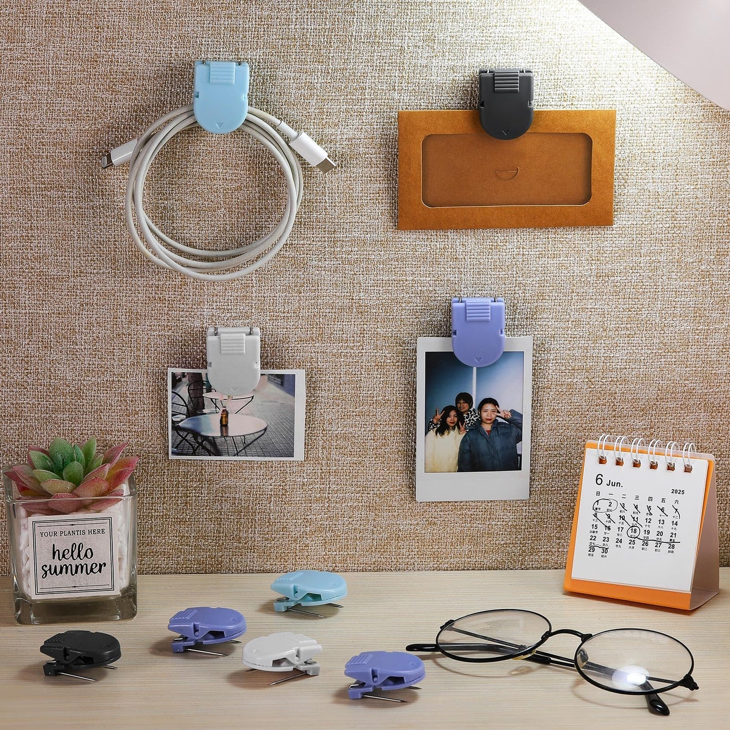 Feifeiya 15 Pcs Cubicle Clips Fabric Panel Cubicle Accessories Fabric Partition Panel Wall Clip Office Photos Wall for Notes Memos Standard Size, 40-Sheet Capacity (Blue)