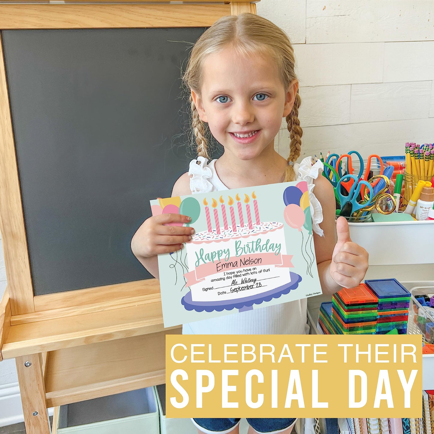 Happy Birthday Certificates for Students - 25 Student Birthday Certificates for Kids Classroom Must Haves, Teacher Supplies for Classroom Elementary, Pastel Teacher Essentials