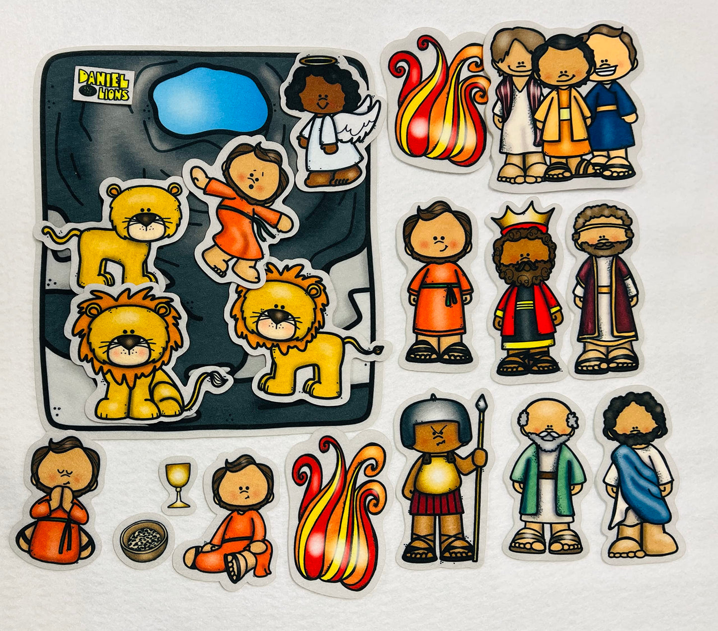 Daniel & Lions Den Felt Figures for Bible Flannel Board Stories Fiery Furnace Young Daniel