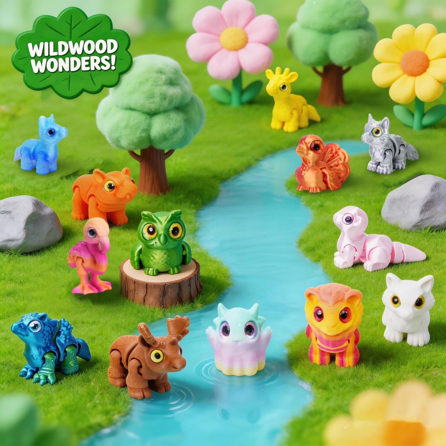 Laehovr 25Pcs 3D Printed Animals, Articulated Fidget Toy, Desk Pet for Students, Pocket Pets for Anxiety Relief, 3D Printed Fidgets Bulk for Classroom Prizes, Birthday Gifts, Easter Basket Essentials