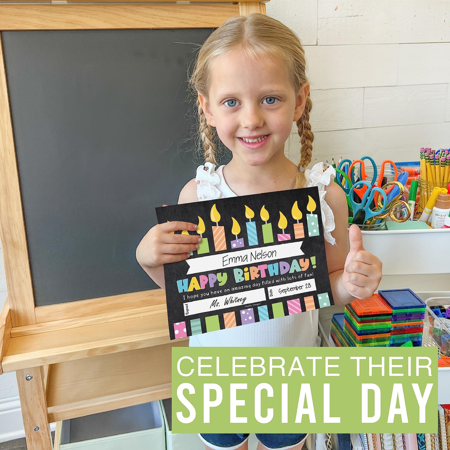 Happy Birthday Certificates for Students - 25 Student Birthday Certificates for Kids Classroom Must Haves, Teacher Supplies for Classroom Elementary, Chalkboard Teacher Essentials