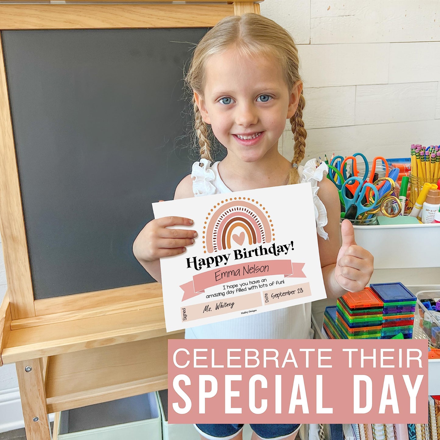 Happy Birthday Certificates for Students - 25 Student Birthday Certificates for Kids Classroom Must Haves, Teacher Supplies for Classroom Elementary, Boho Teacher Essentials