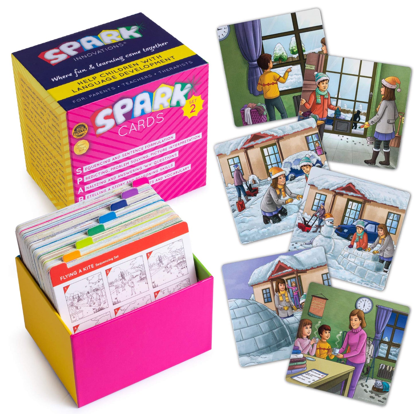 SPARK INNOVATIONS Sequencing and Storytelling Cards, Speech Therapy Game, Special Education Materials, Sentence Building, Problem Solving, English Language Learners (Sequence Cards 1 and 2 Combo)
