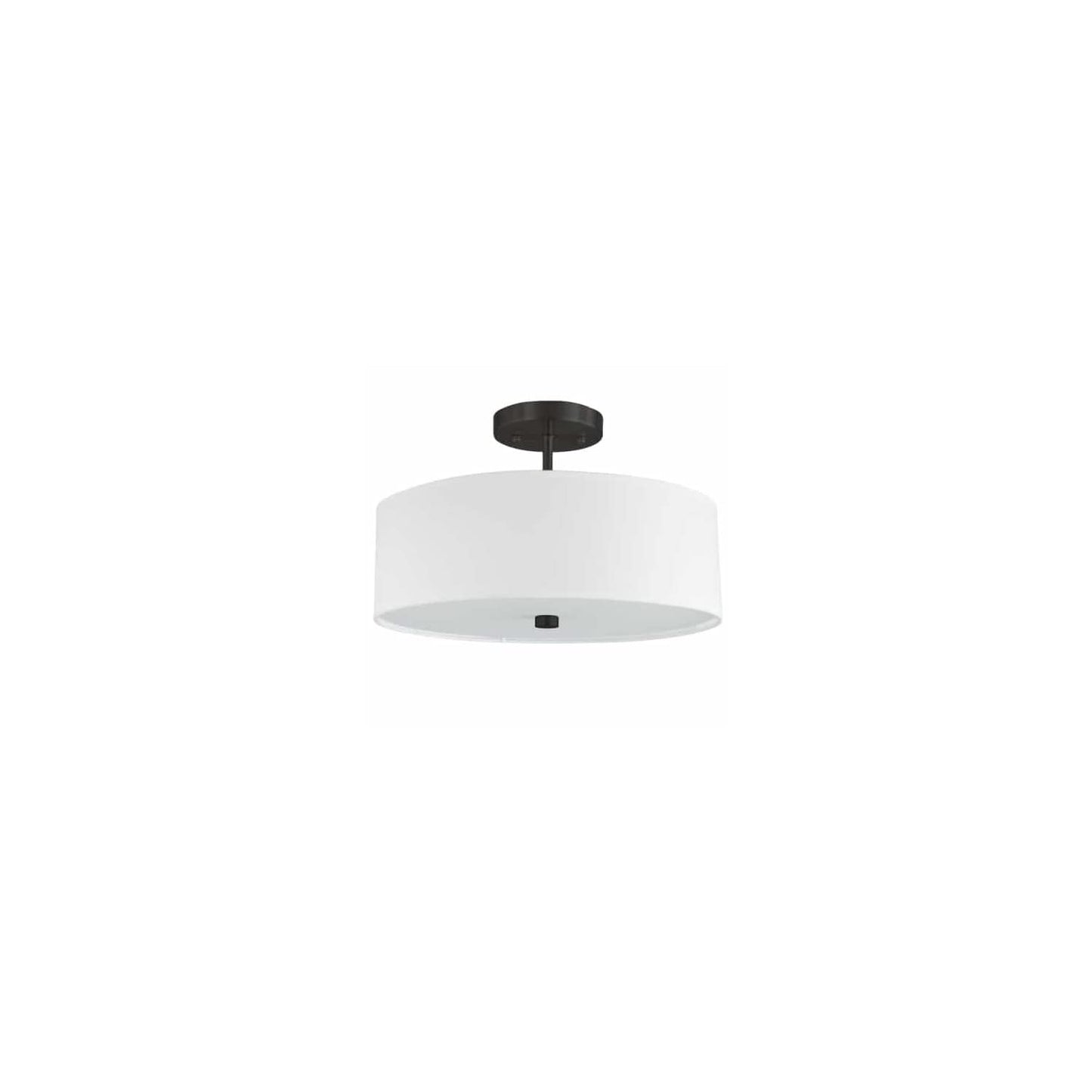 Dainolite Everly Semi Flush Light Fixture, 3-Light, 180 Watts, Black, Model 571-143SF-MB-WH