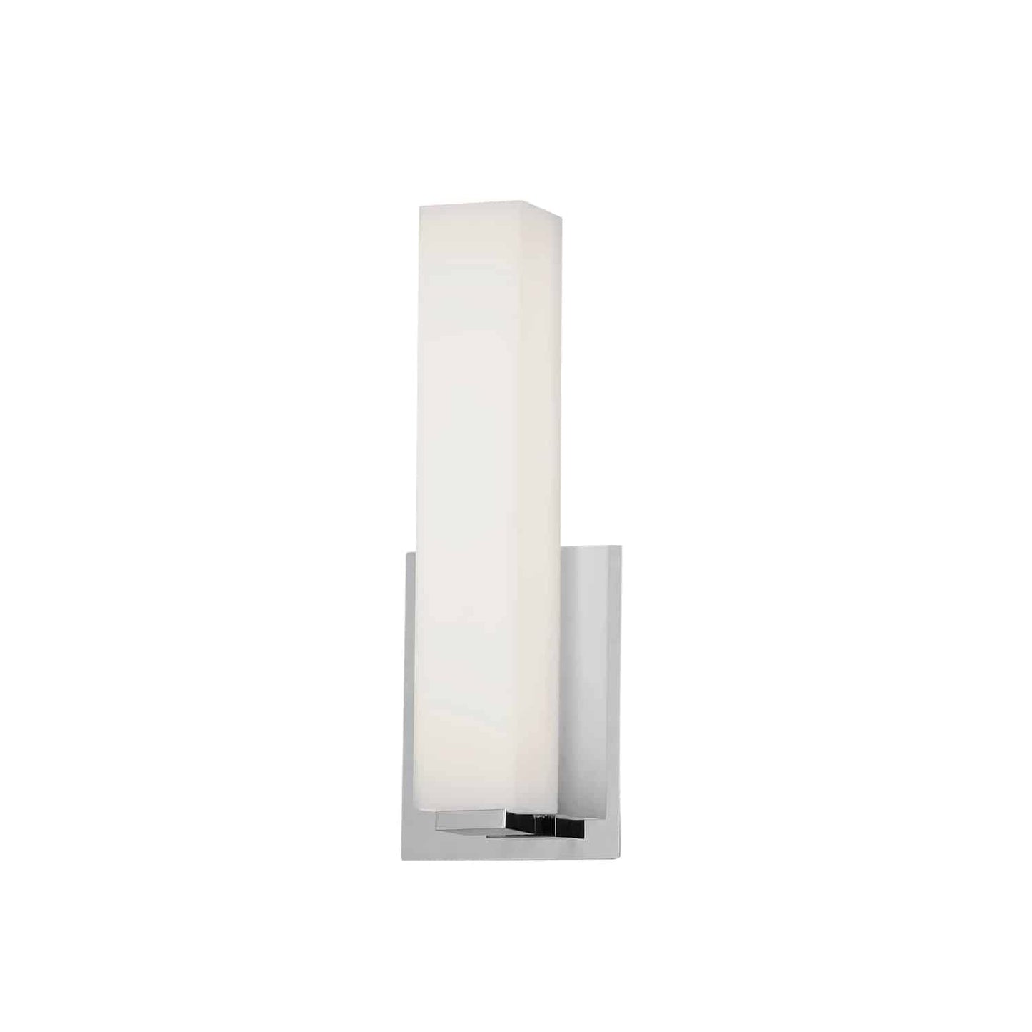 Dainolite 12W Vanity Light Polished Chrome with White Glass, Model VLD-172-10-PC, Silver Finish