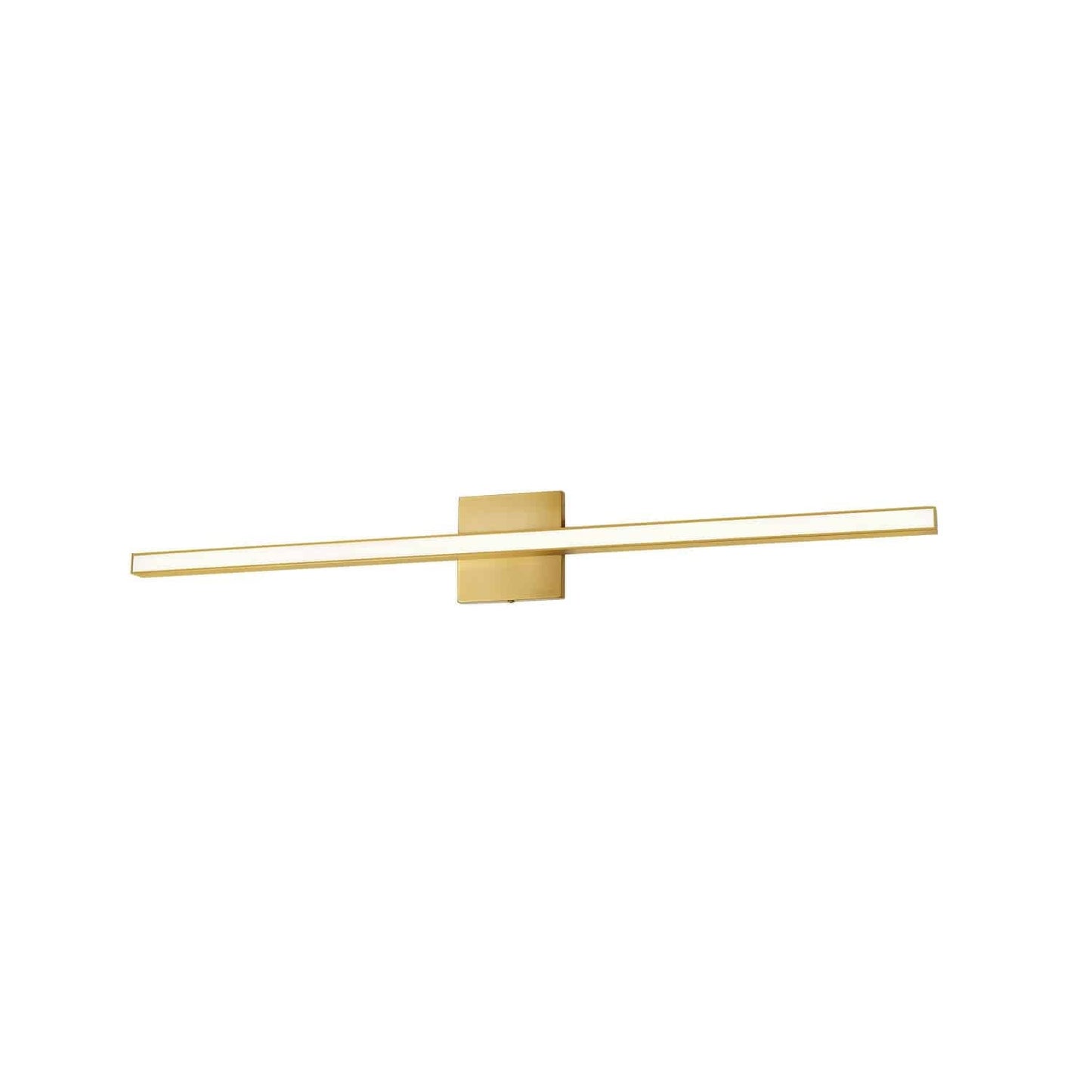 Dainolite Vanity Light, 24W Dimmable LED Wall Sconce, Aged Brass, Frosted Acrylic Diffuser, Model ARL-3624LEDW-AGB