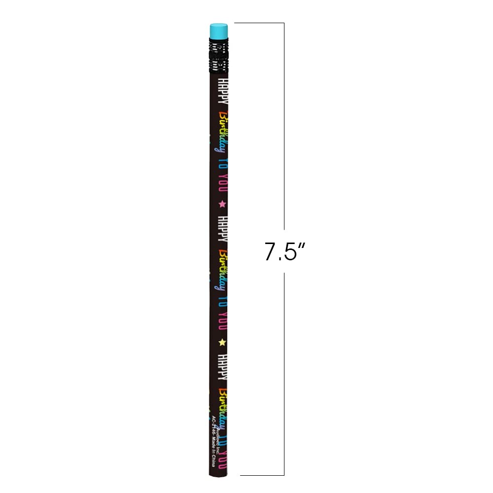 ArtCreativity Happy Birthday Pencils, Set of 24, Cool Writing Pencils with Colorful Birthday Salutations, Birthday Party Favors, Party Goody Bag Fillers, Teacher Supplies for Classroom