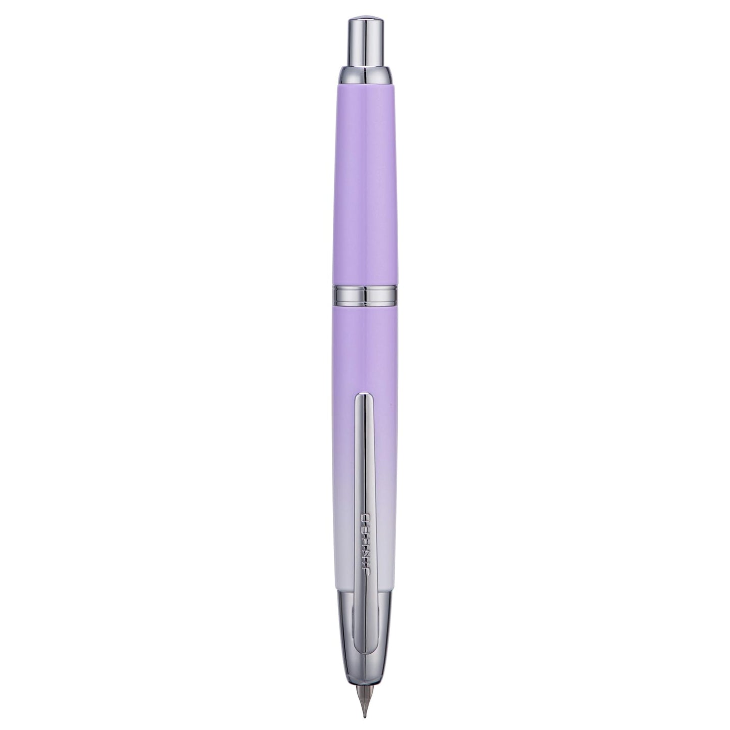 Jinhao 10 Press Fountain Pen with Box, Gradient Light Purple Retractable Extra Fine Nib with Ink Converter Set (Silver Clip)