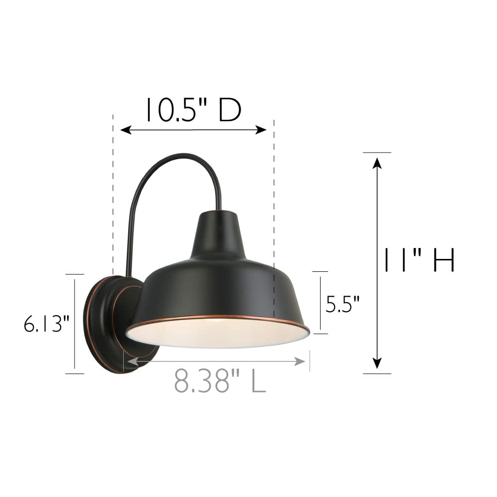 Design House Barn Light Set, 8 inch, Oil Rubbed Bronze, Stainless Steel, Indoor/Outdoor, Model 589218-ORB, 2-Pack