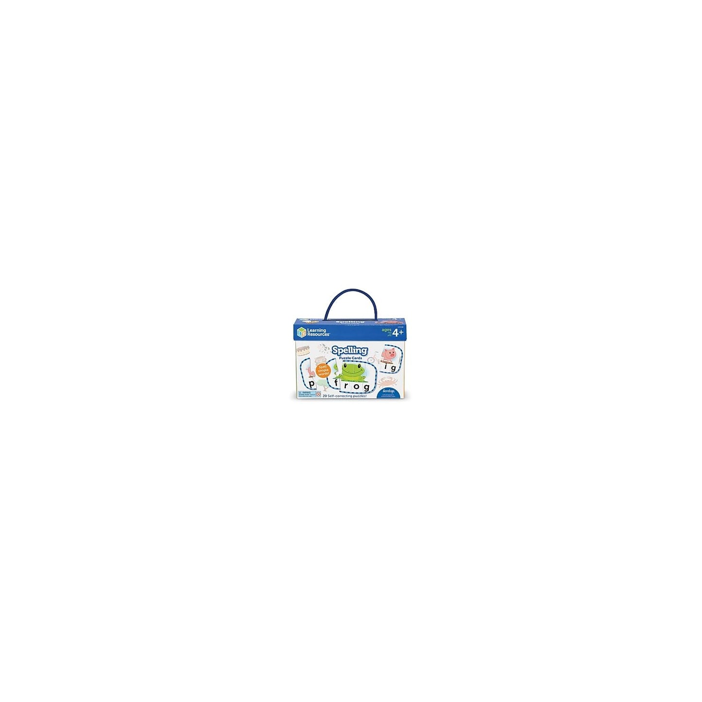 Learning Resources Spelling Puzzle Cards, Kindergarten Readiness, Self Correcting Puzzles, Ages 4+