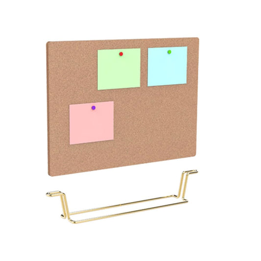 TOYANDONA Cork Board Bulletin Board with Metal Stand, Wooden Pin Notice Message Pin Board Desktop Memo Board for Home Office (Golden Base)