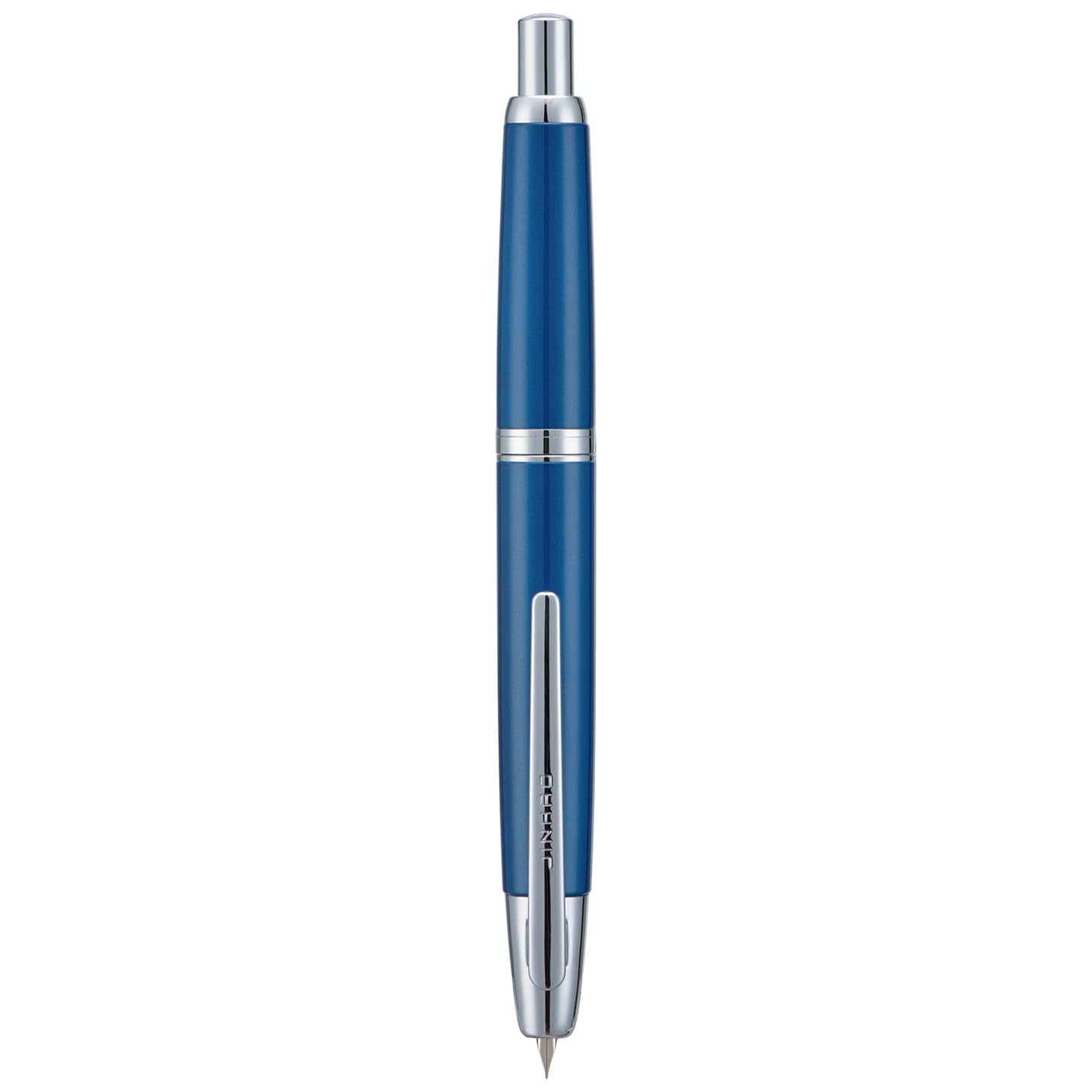 Jinhao 10 Press Fountain Pen with Box, Pearl Blue Retractable Extra Fine Nib with Ink Converter Set (Silver Clip)