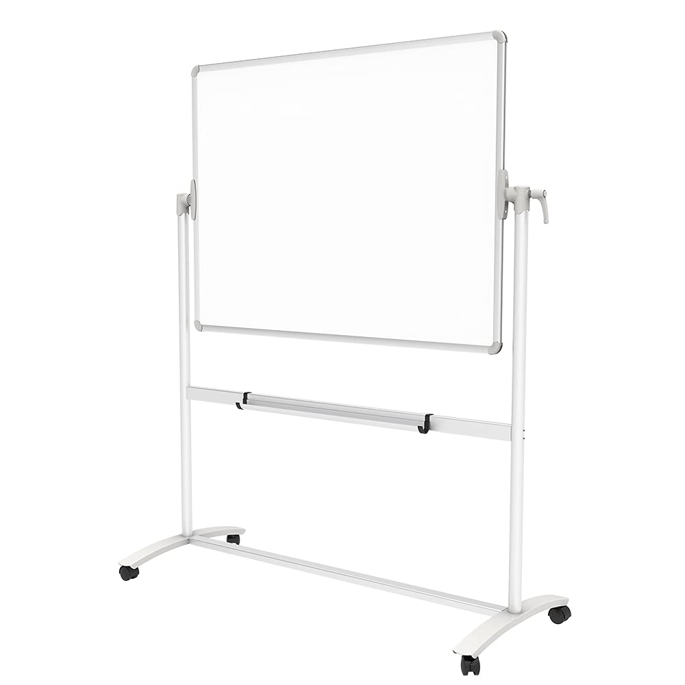 VIZ-PRO Double-Sided Magnetic Mobile Whiteboard, 48 x 36 Inches