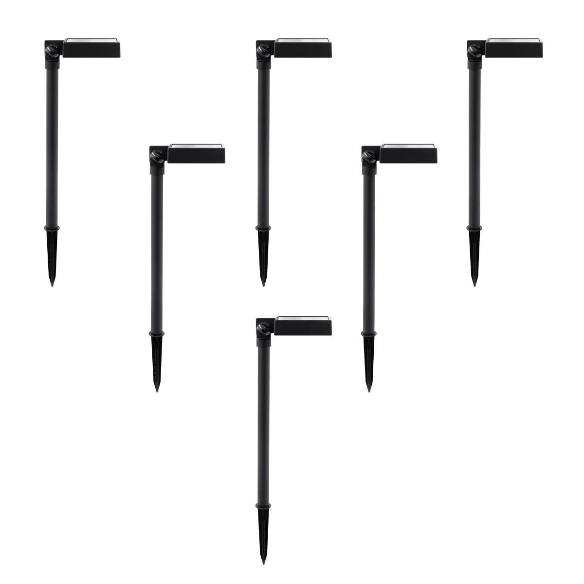Tommy Bahama Solar Path Lights, LED Down Light, 40 Lumen, Adjustable Head, Black Finish, 6-Pack, Model 10907-40-6GB
