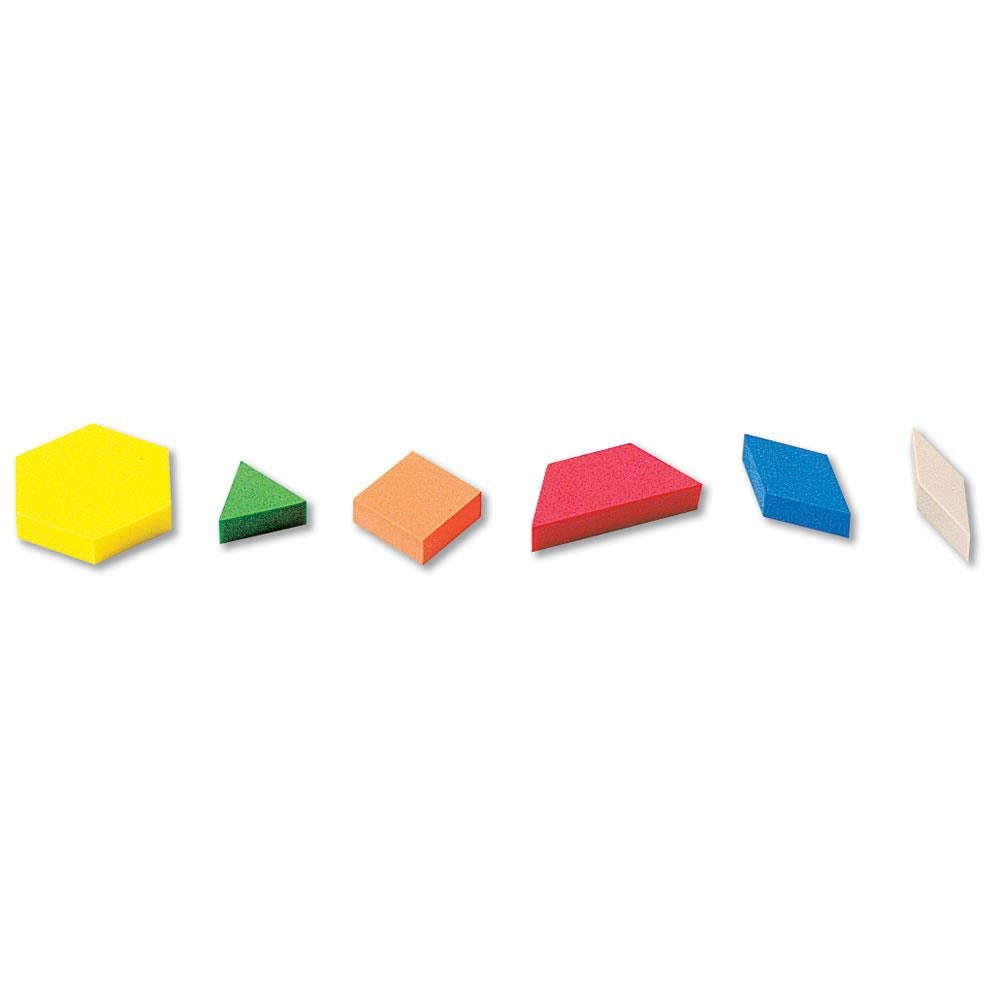 hand2mind Foam Pattern Blocks Set, Geometric Manipulatives and Sorting Shapes for Preschool and Kindergarten, Set of 250