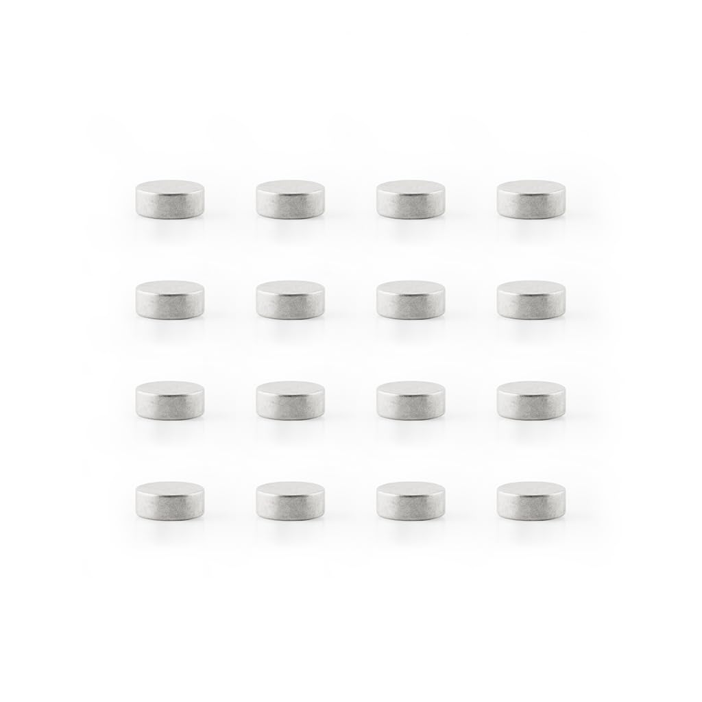 Three by Three Seattle Mini Mighties Magnets, Strong, Heavy Duty Magnets for Fridge, Dry Erase Whiteboards, and More in Home Offices, Cubicles, Schools (16 Pack, Chrome)