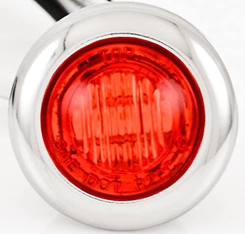 All Star Truck Parts 3 LED Chrome Ring Indicator Light 3/4in Red Model ASTP2923R5 Sealed Waterproof for Truck RV Bus Trailer