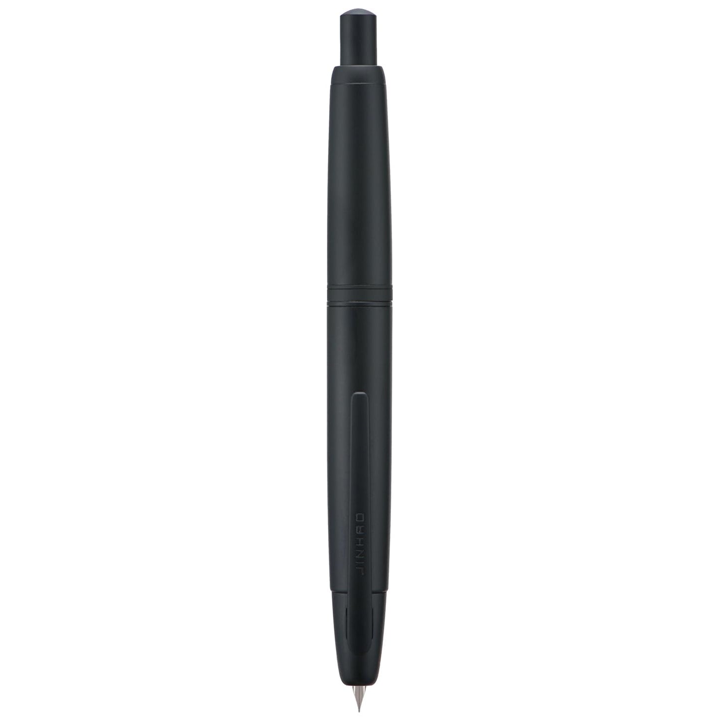 Jinhao 10 Press Fountain Pen with Box, Matte Black Retractable Extra Fine Nib with Ink Converter Set (Clip Version)