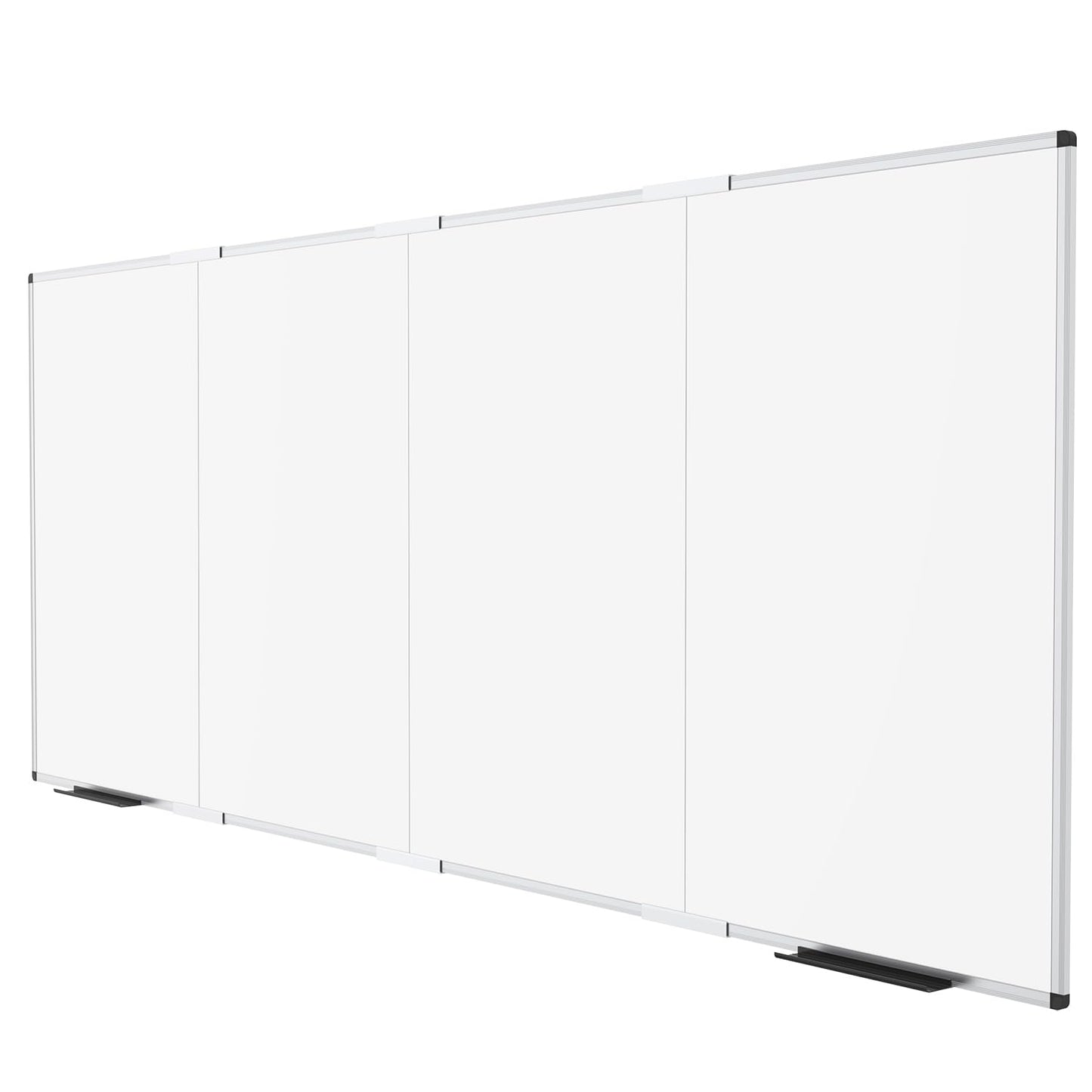 VIZ-PRO Magnetic Dry Erase Board, 120 X 48 Inches, Foldable Wall-Mounted Whiteboard with Silver Aluminum Frame & Marker Tray for School Office and Home 10' X 4'