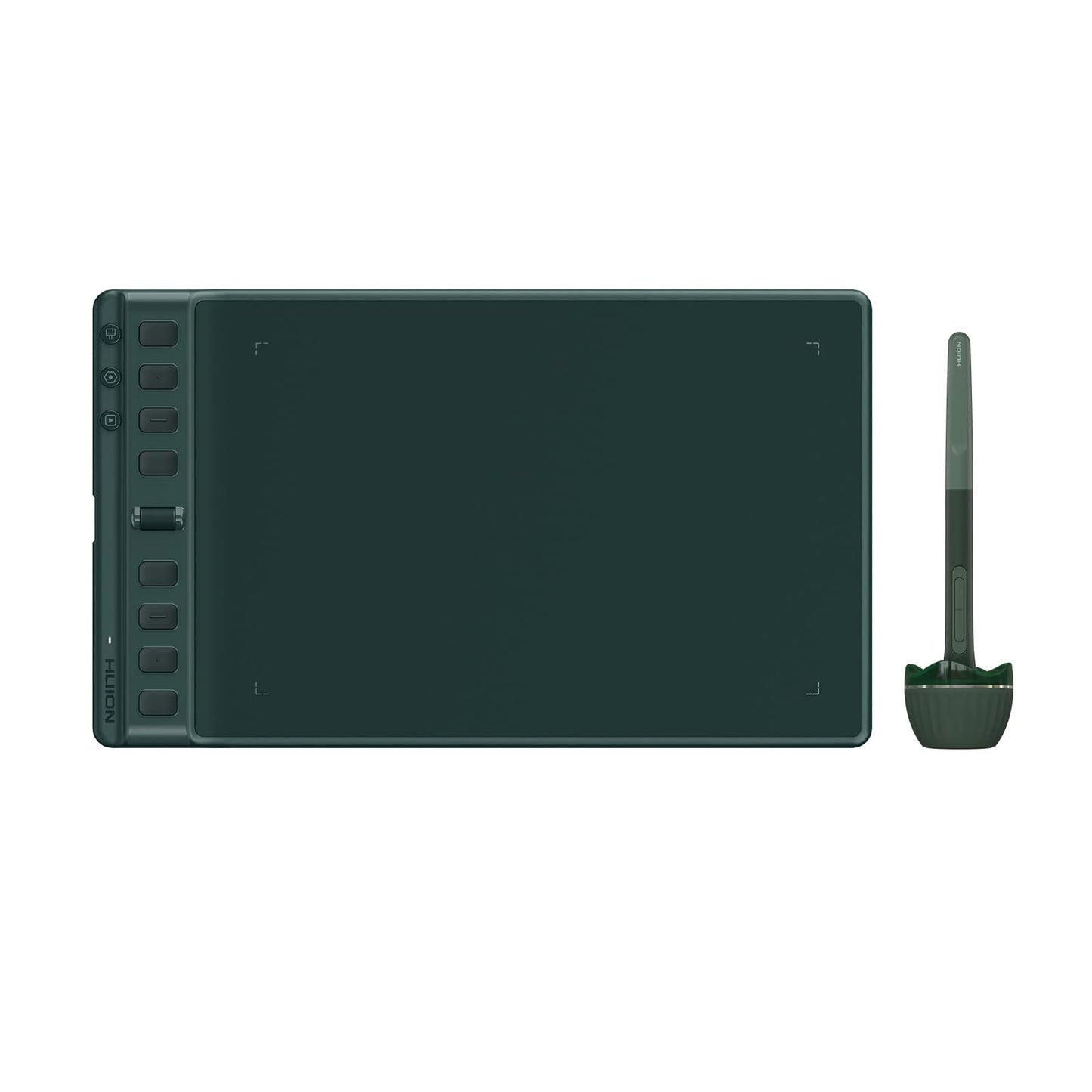 HUION Inspiroy 2 Medium Drawing Tablet with Scroll Wheel 8 Customized Keys Battery-Free Stylus for Digital Art, Design, Sketch, 9x5inch Graphics Tablet Works with Mac, PC & Mobile, Green