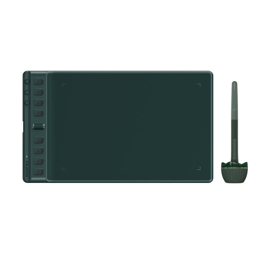 HUION Inspiroy 2 Medium Drawing Tablet with Scroll Wheel 8 Customized Keys Battery-Free Stylus for Digital Art, Design, Sketch, 9x5inch Graphics Tablet Works with Mac, PC & Mobile, Green
