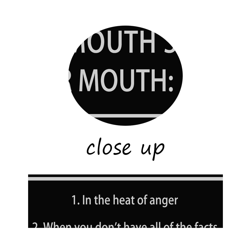 Inspirational Canvas Wall Art When to Keep Your Mouth Shut Don't Open Your Mouth Life Motivational Poster Life Learning Quote Picture Home Office Decor Painting Framed and Stretched[24''W x 36''H]